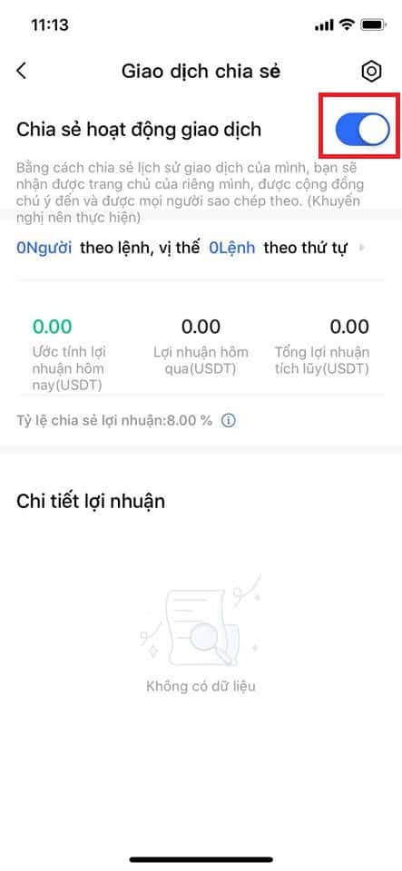 chia sẻ giao dịch