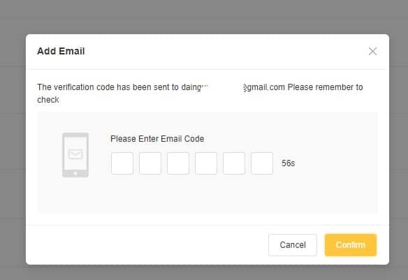 bật bảo mật email bybit